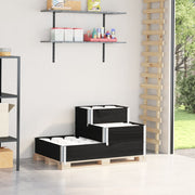 Lit surélevé à 3 niveaux en bois de pin noir massif 120x80 cm v8833 Vetonek