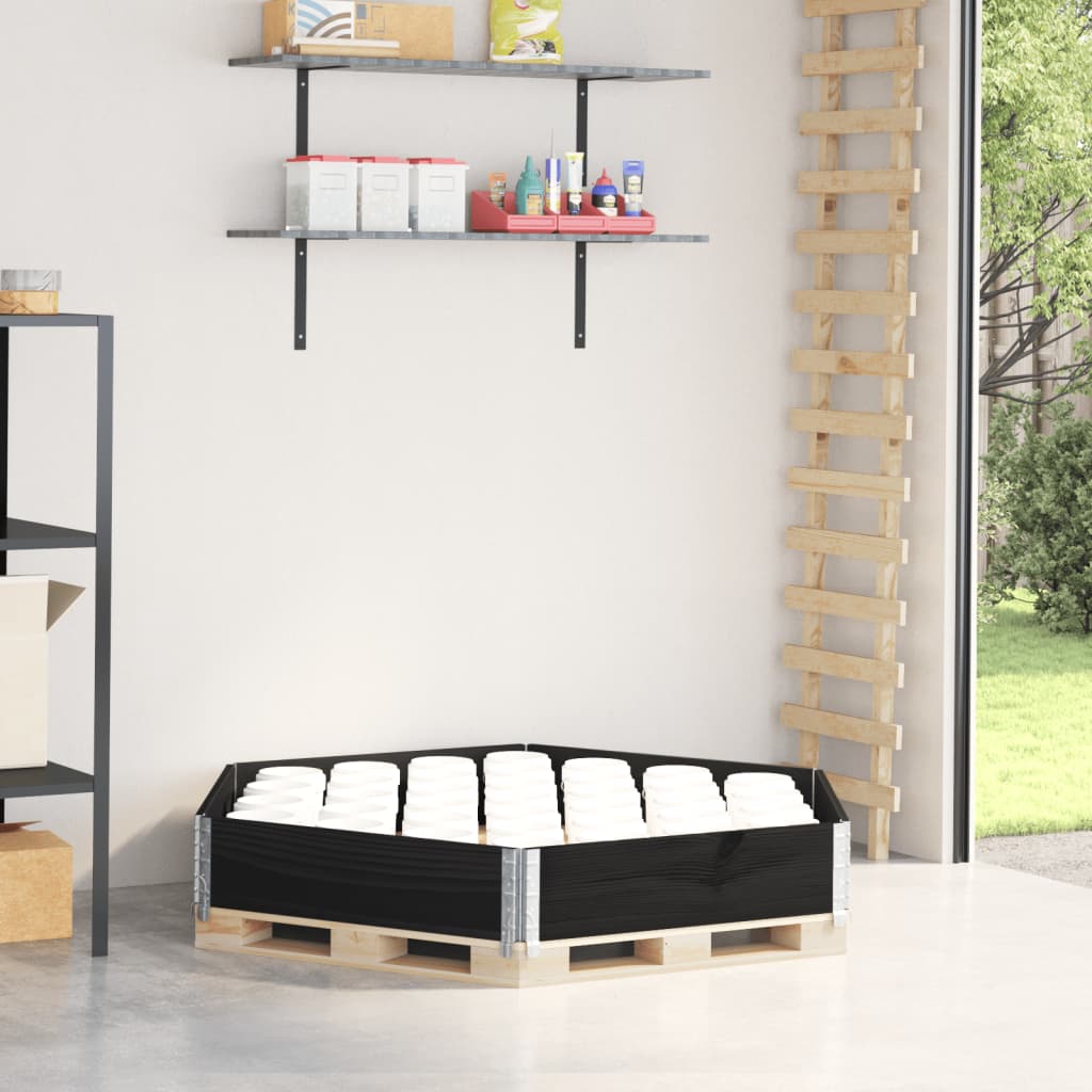 Lit surélevé hexagonal en bois de pin noir massif 160x160 cm v8871 Vetonek