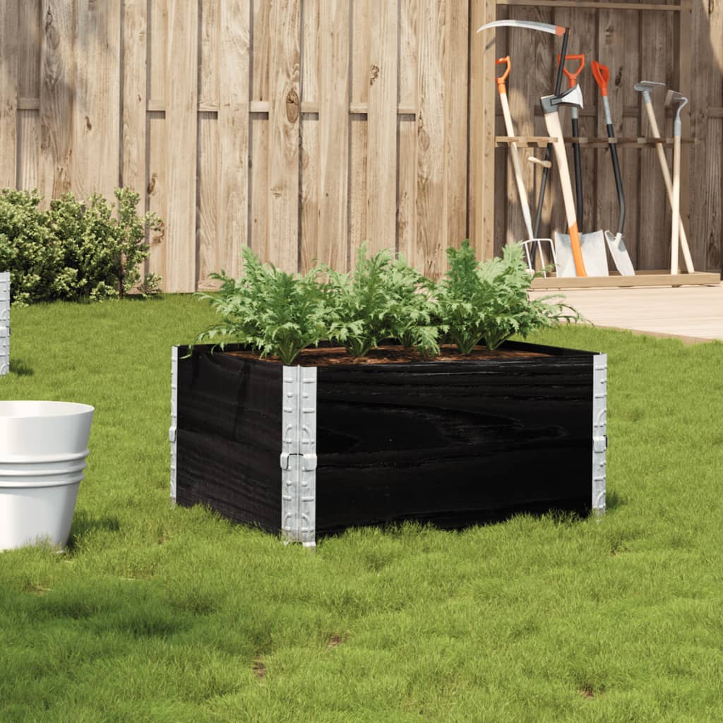 Jardinera de madera maciza de pino negro 80x60 cm v2998 Vetonek