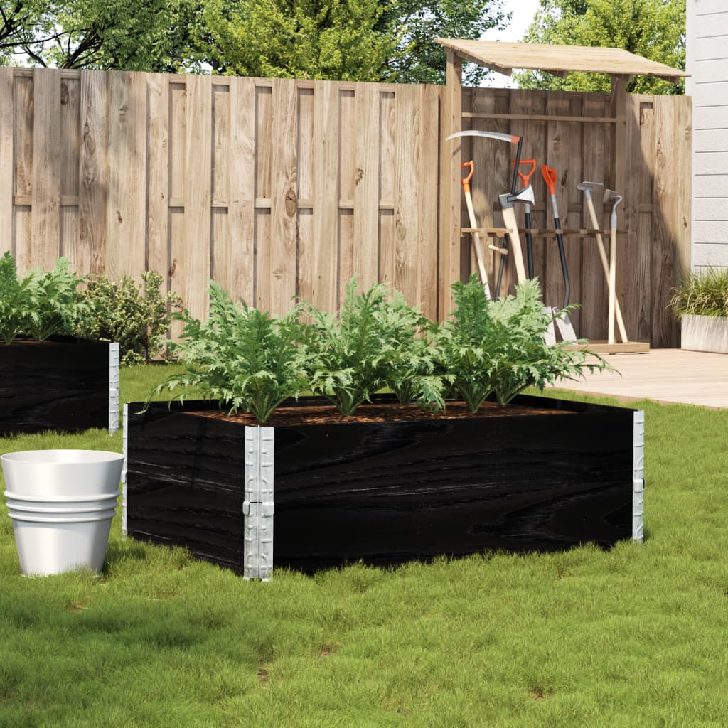 Jardinière en pin massif noir 120x80 cm v3070 Vetonek
