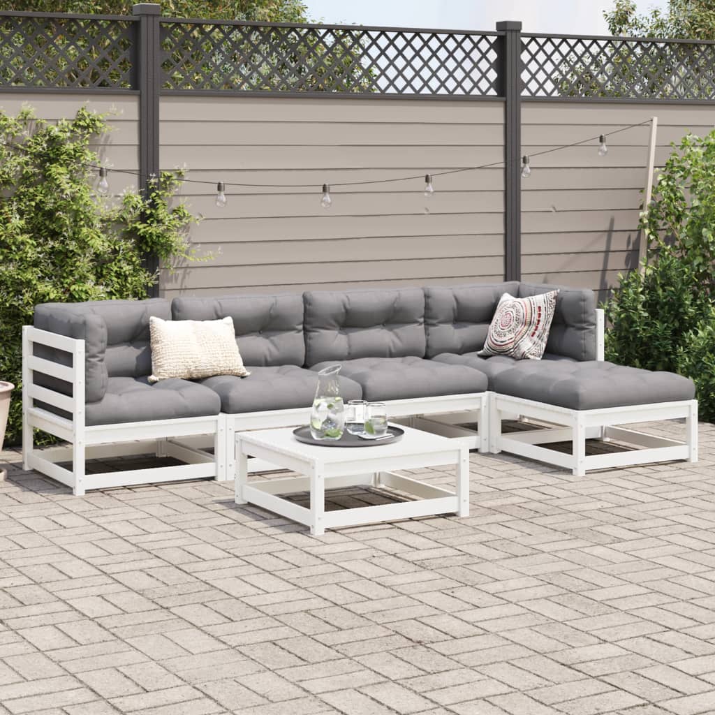 Divani da giardino set 6 pezzi Maciza Wood White Pine