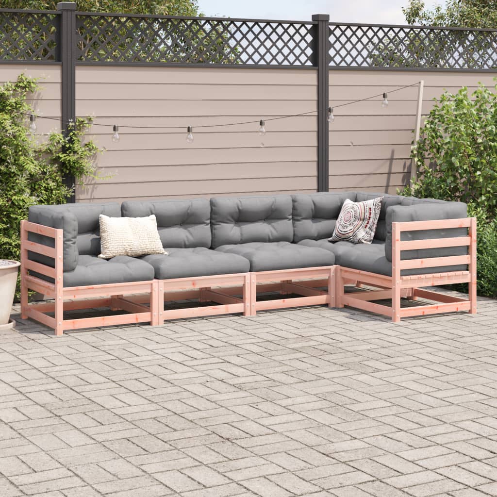 Garden sofas set 5 pcs solid wood from douglas fir