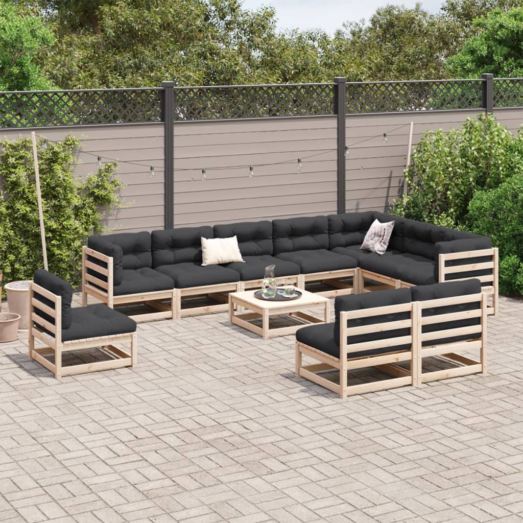 Garden Sofas Game 11 Pcs Pin Wooden Wooden