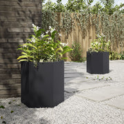 Jardineras hexagonales 2 uds acero negra 46x40x45 cm v5390 - Vetonek
