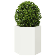 Jardineras hexagonales 2 uds acero blanco 46x40x45 cm v5413 - Vetonek