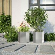 Jardineras hexagonales 2 uds acero inoxidable 46x40x45 cm - Vetonek