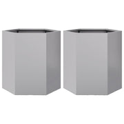 Jardineras hexagonales 2 uds acero inoxidable 46x40x45 cm v5499 Vetonek