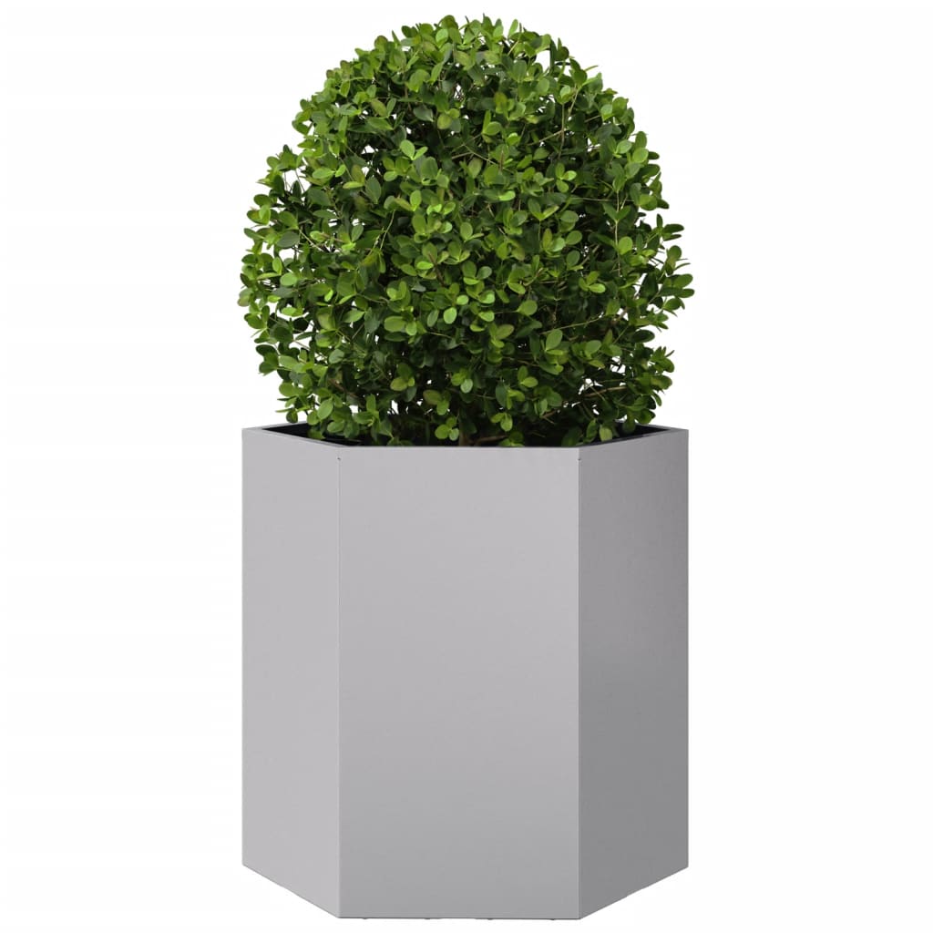 Jardineras hexagonales 2 uds acero inoxidable 46x40x45 cm v5499 Vetonek