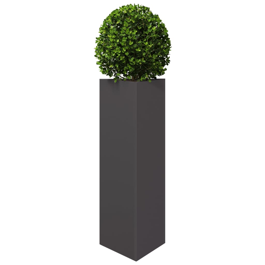 Jardineras triangulares 2 uds acero negro 30x26x75 cm v5741 Vetonek