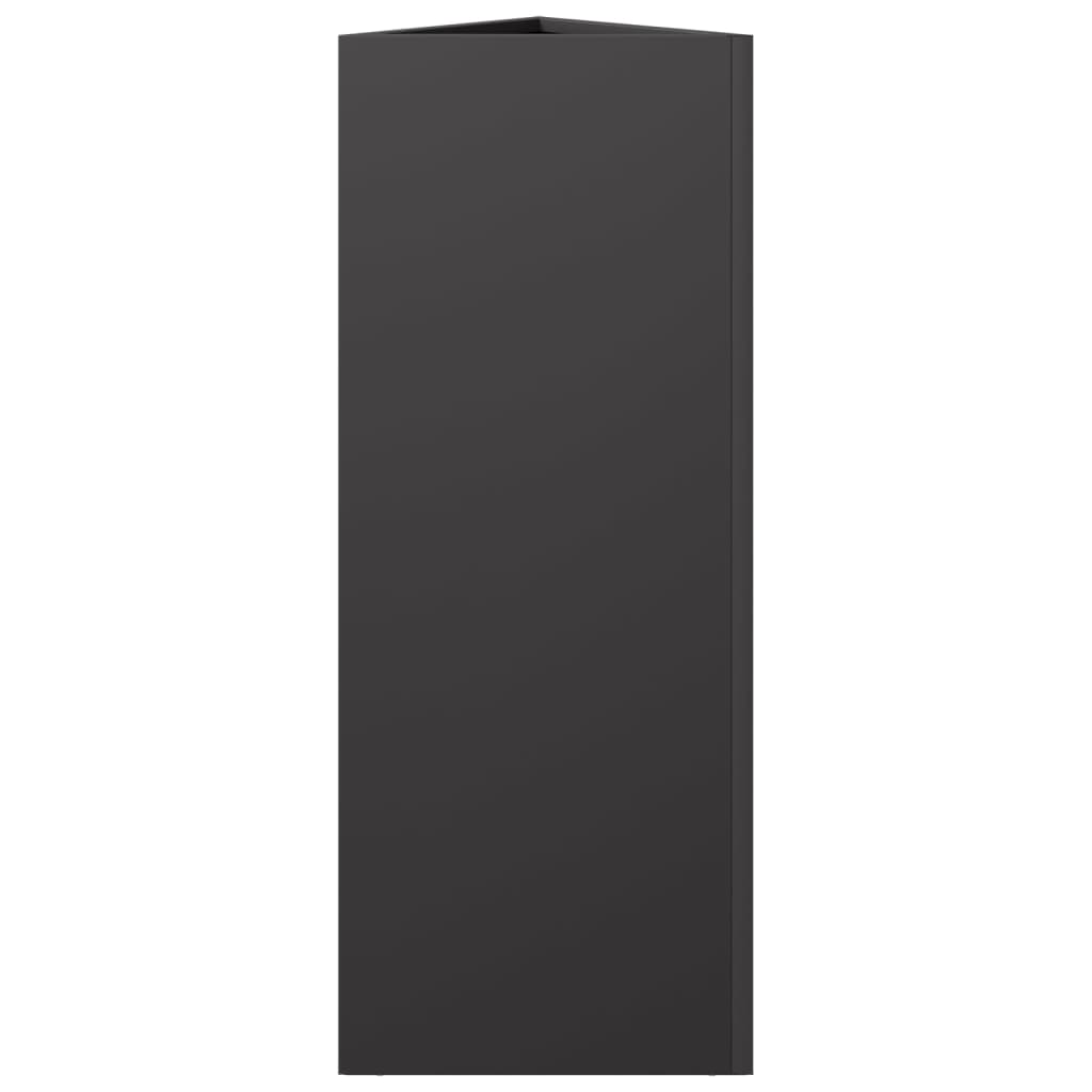 Jardineras triangulares 2 uds acero negro 30x26x75 cm v5741 Vetonek