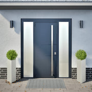 Jardineras triangulares 2 uds acero negro 30x26x75 cm v5826 - Vetonek