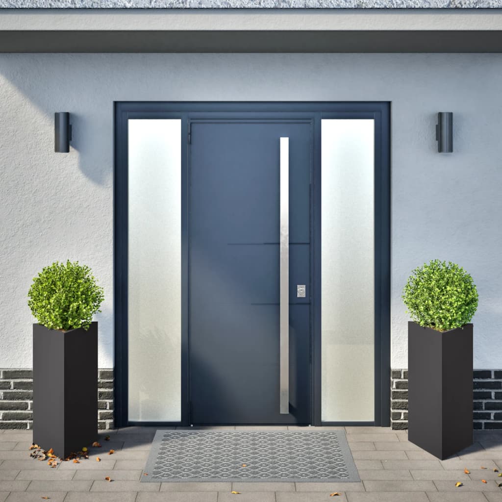 Jardineras triangulares 2 uds acero negro 40x34,5x70 cm v5888 - Vetonek