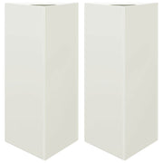 Jardineras triangulares 2 uds acero blanco 40x34,5x70 cm v5901 Vetonek