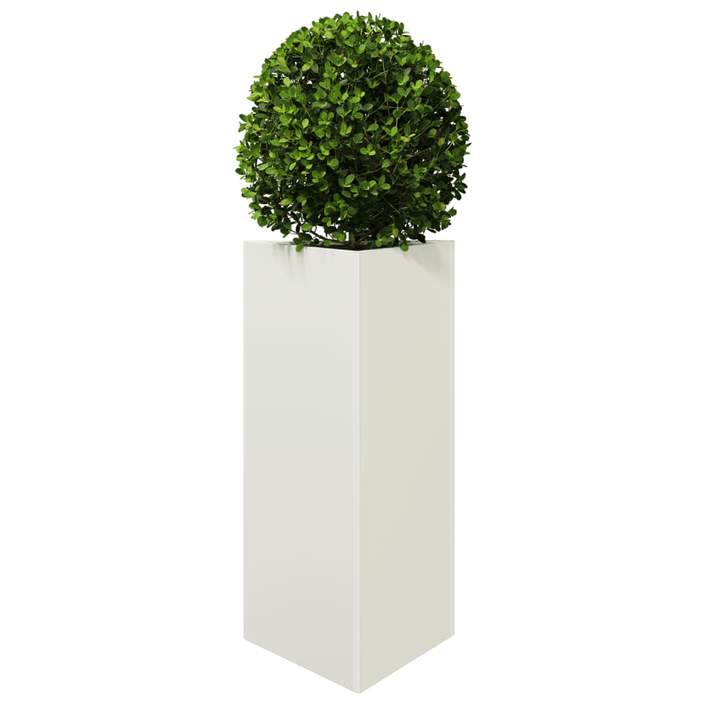 Jardineras triangulares 2 uds acero blanco 40x34,5x70 cm v5901 Vetonek