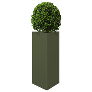 Jardineras triangulares 2 uds acero verde oliva 40x34,5x70 cm v5949 - Vetonek