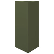 Jardineras triangulares 2 uds acero verde oliva 40x34,5x70 cm v5949 - Vetonek