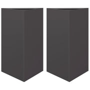 Jardineras triangulares 2 uds acero negro 50x43x75 cm v6021 Vetonek
