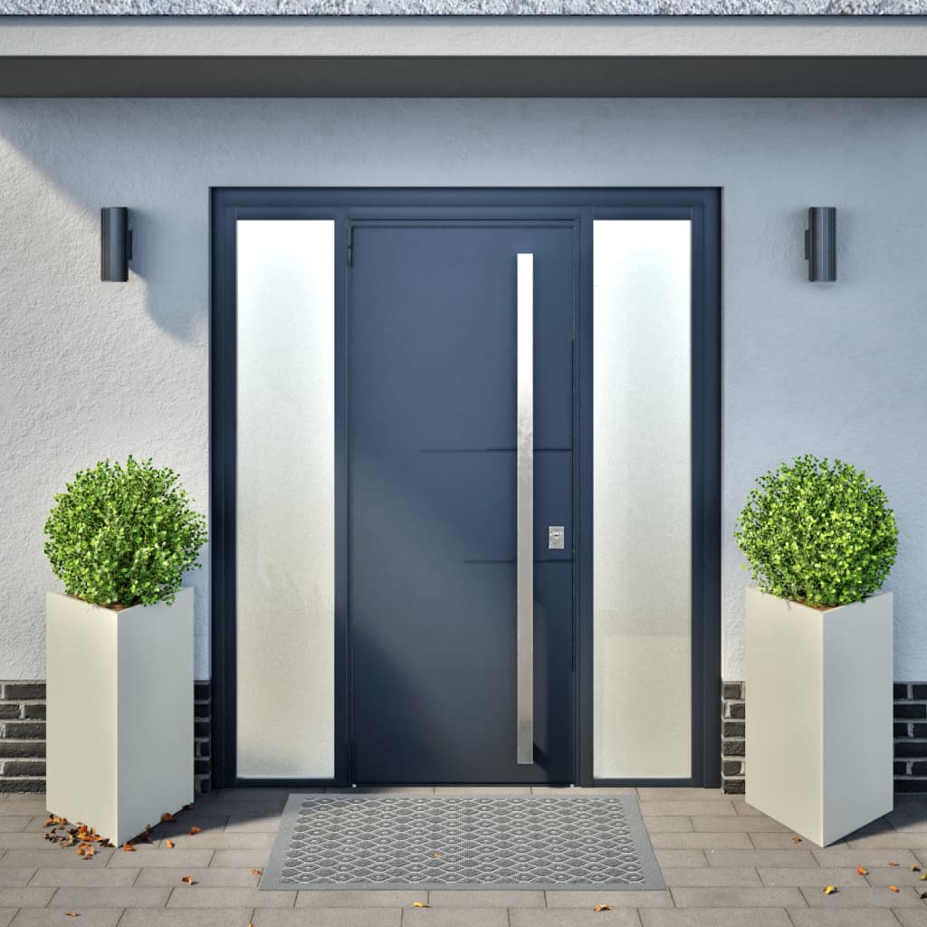 Jardineras triangulares 2 uds acero blanco 50x43x75 cm v6045 Vetonek