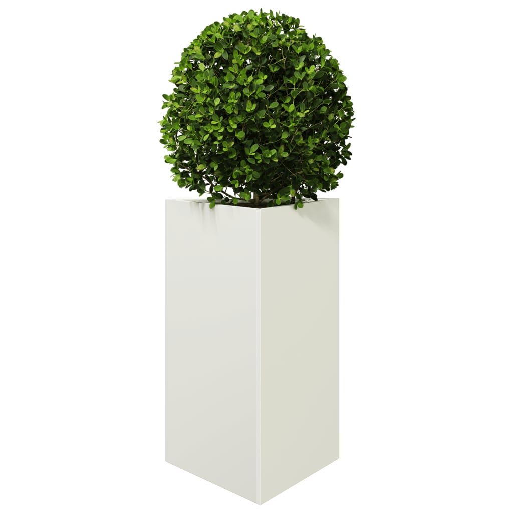Jardineras triangulares 2 uds acero blanco 50x43x75 cm v6045 Vetonek