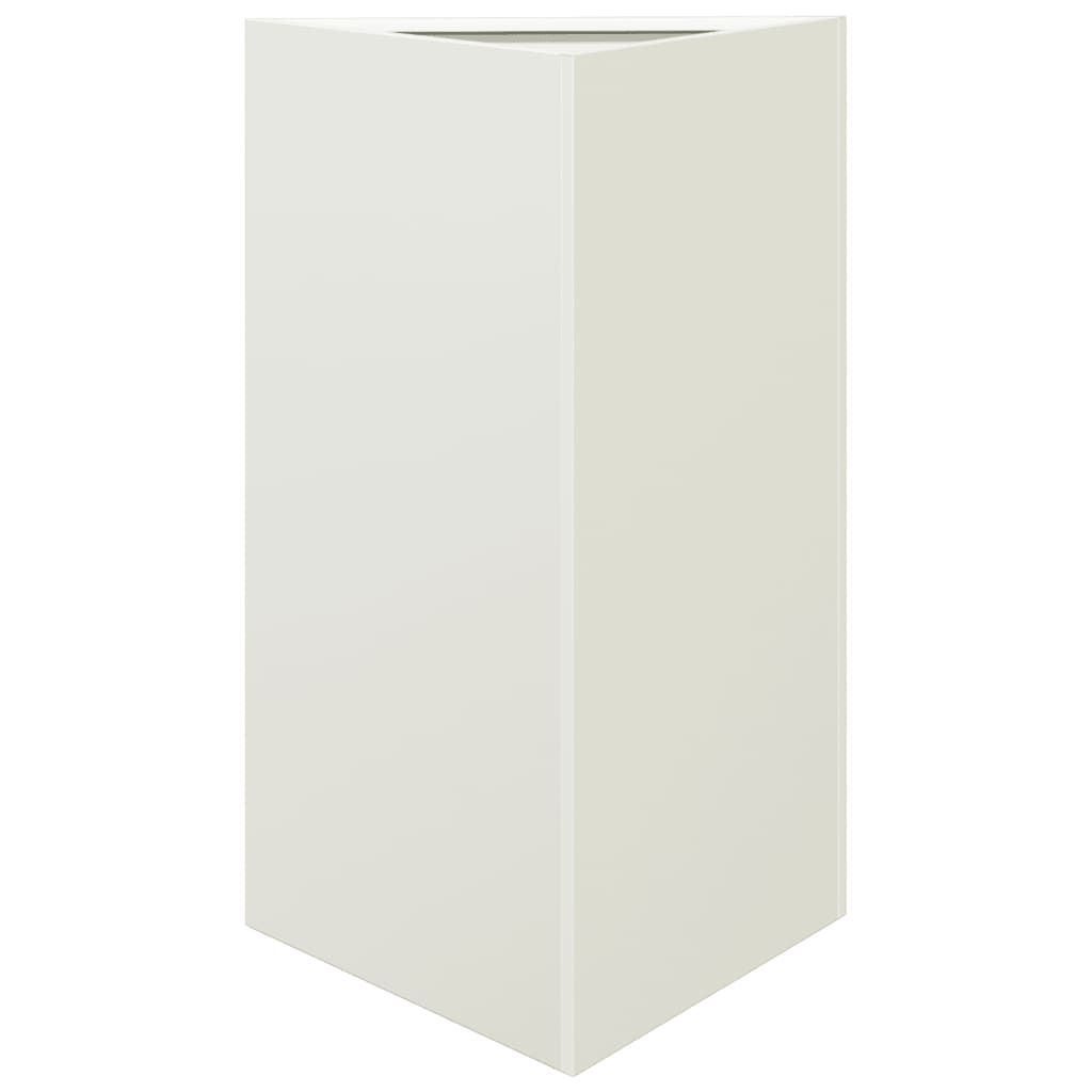 Jardineras triangulares 2 uds acero blanco 50x43x75 cm v6045 Vetonek