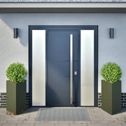 Jardineras triangulares 2 uds acero verde oliva 50x43x75 cm v6083 Vetonek