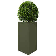 Jardineras triangulares 2 uds acero verde oliva 50x43x75 cm v6083 Vetonek