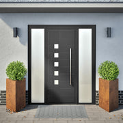 Jardineras triangulares 2 uds acero oxidado 50x43x75 cm - Vetonek