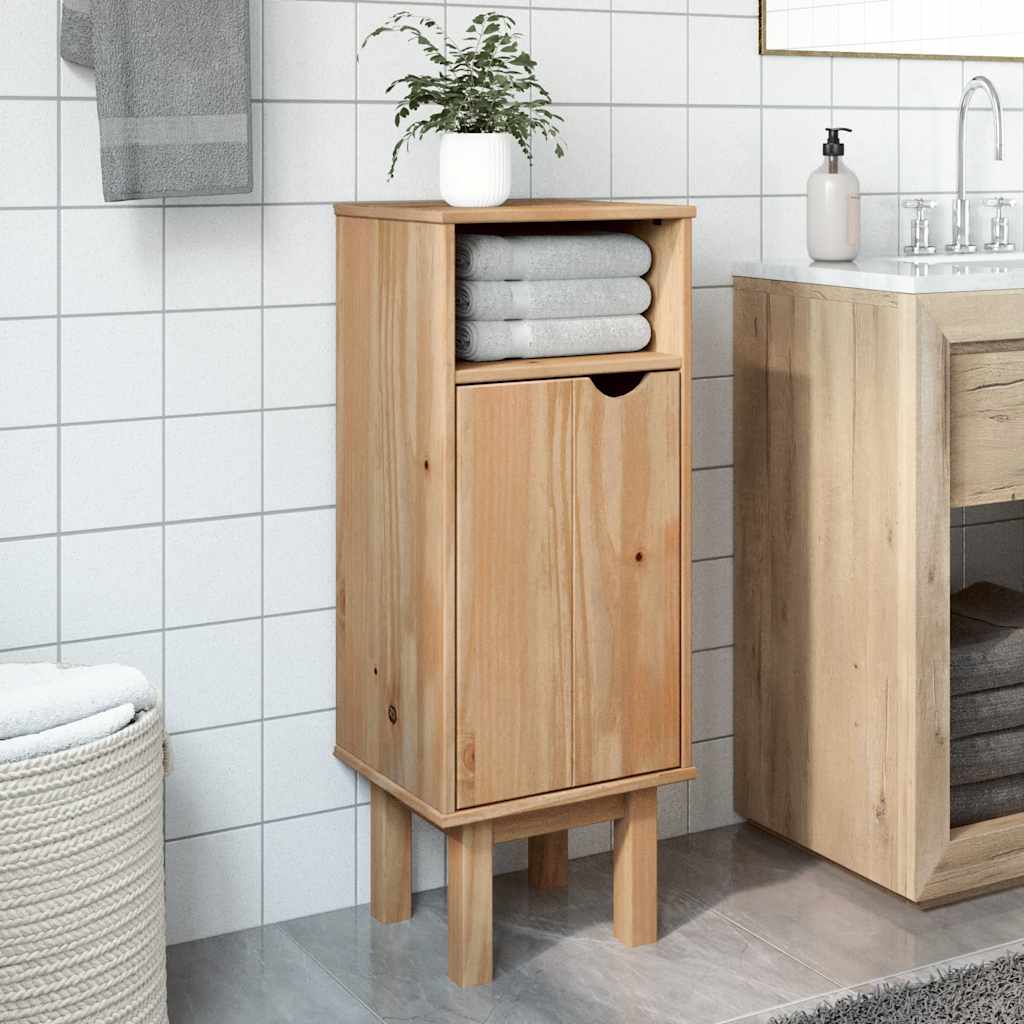 Mueble de baño OTTA madera maciza de pino 35x30x90 cm - Vetonek