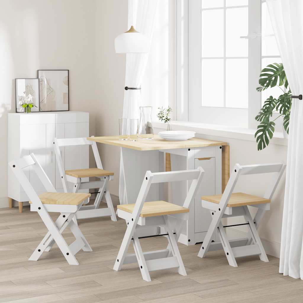 Sedie da pranzo pieghevoli 4 UDS Corona Wood Pino White