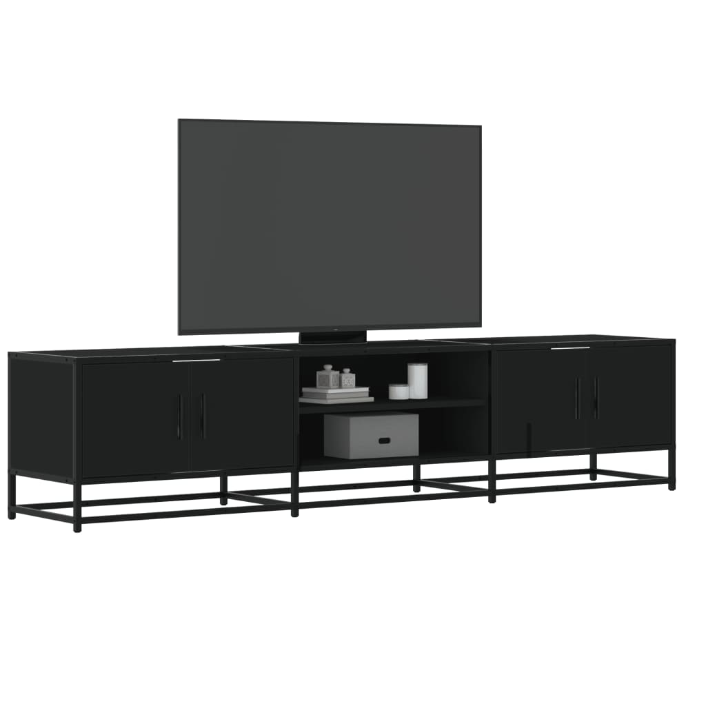 Vetonek Mueble de TV madera de ingeniería negro 180x35x41 cm