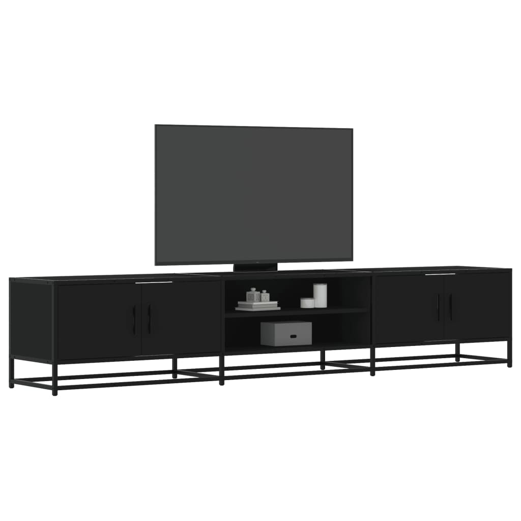 Vetonek Mueble para TV madera de ingeniería negro 210x35x41 cm