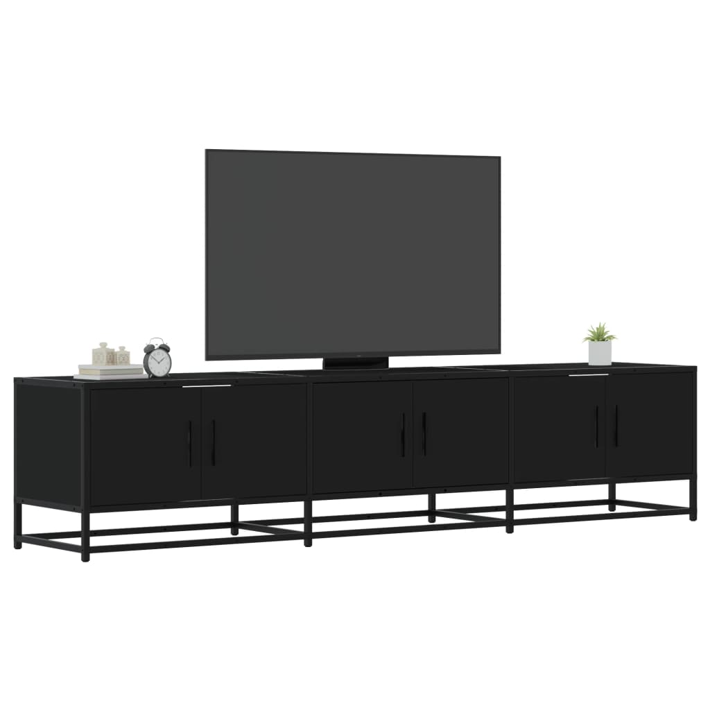 Vetonek Mueble de TV madera de ingeniería negro 180x35x41 cm