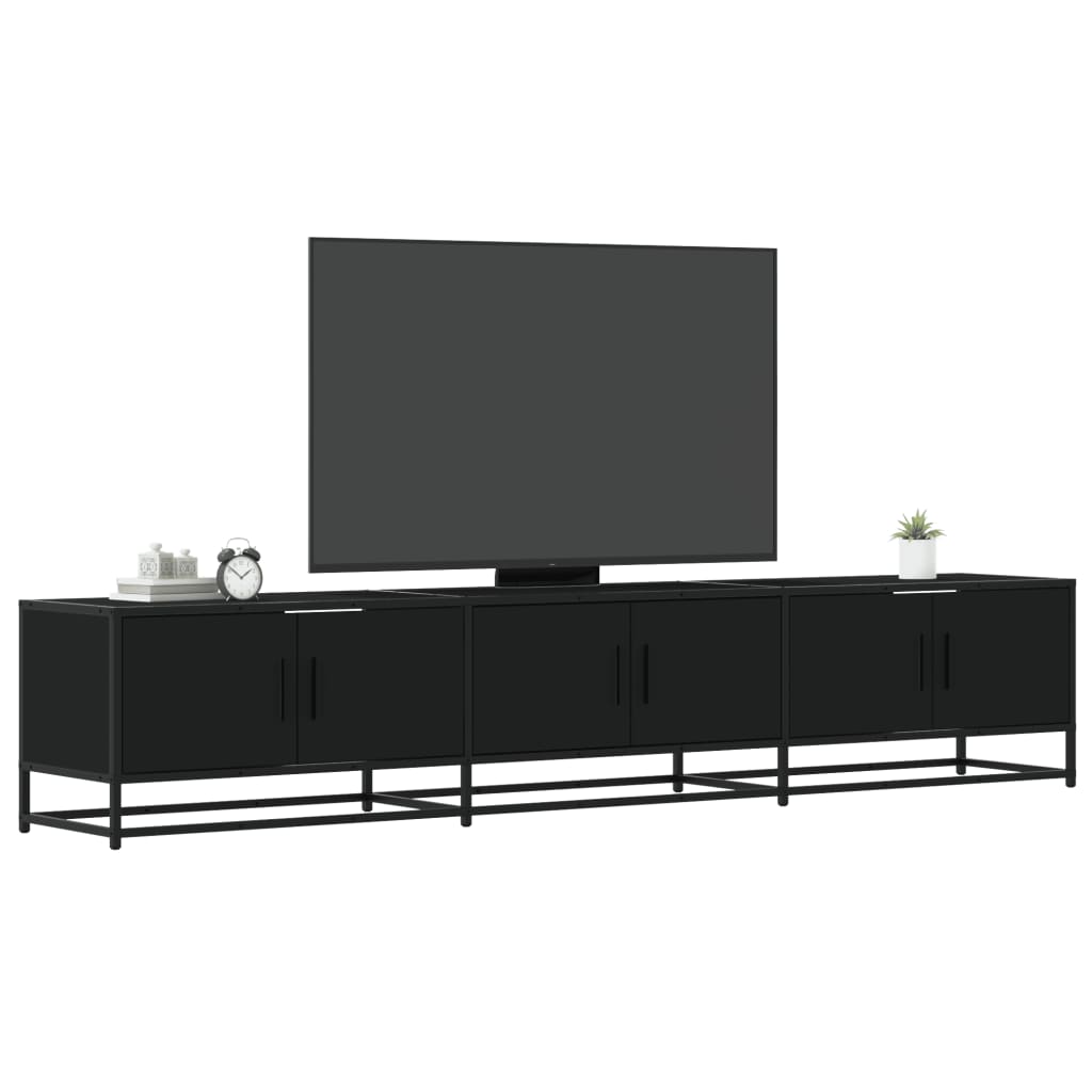 Vetonek Mueble para TV madera de ingeniería negro 210x35x41 cm