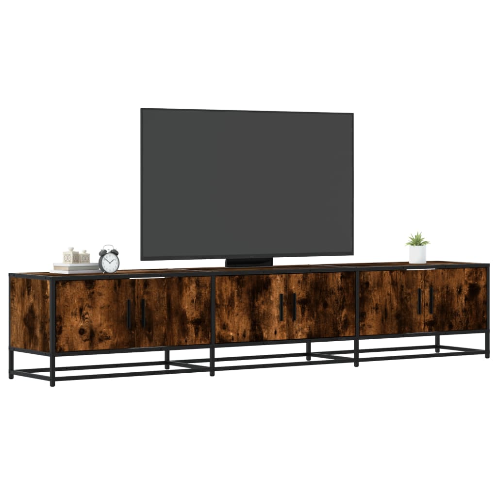 Vetonek Mueble para TV madera de ingeniería roble ahumado 210x35x41 cm