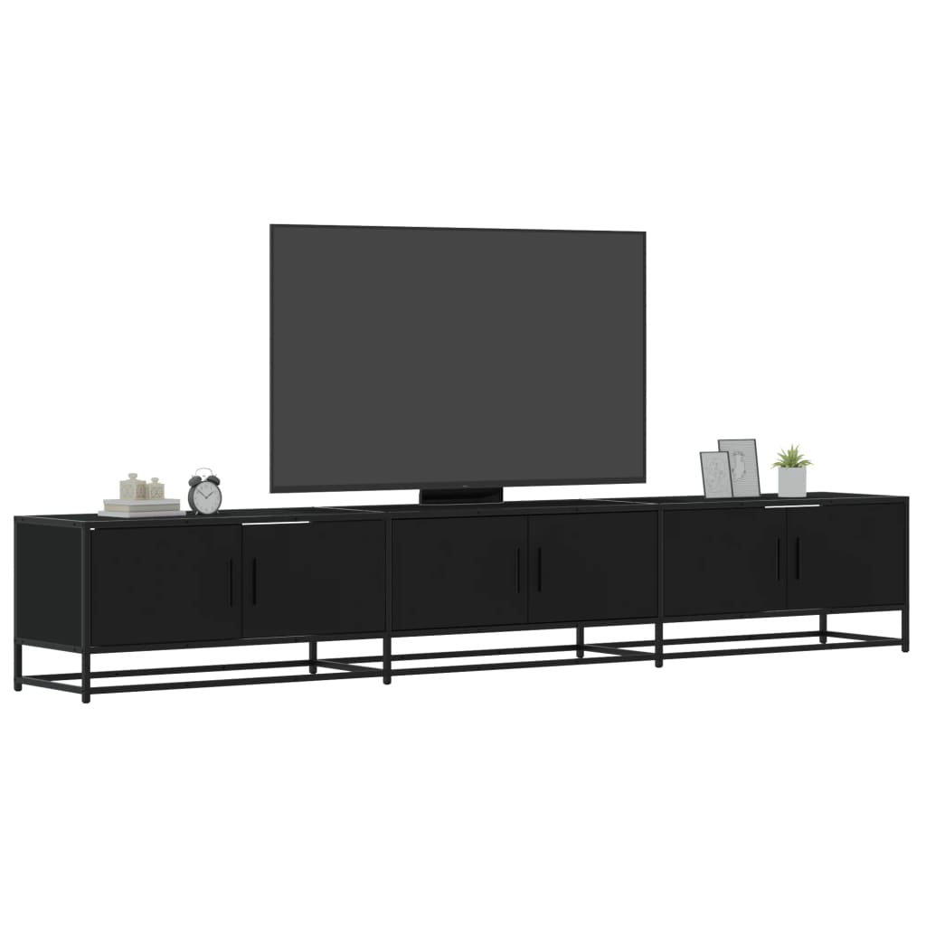 Vetonek Mueble para TV madera de ingeniería negro 240x35x41 cm