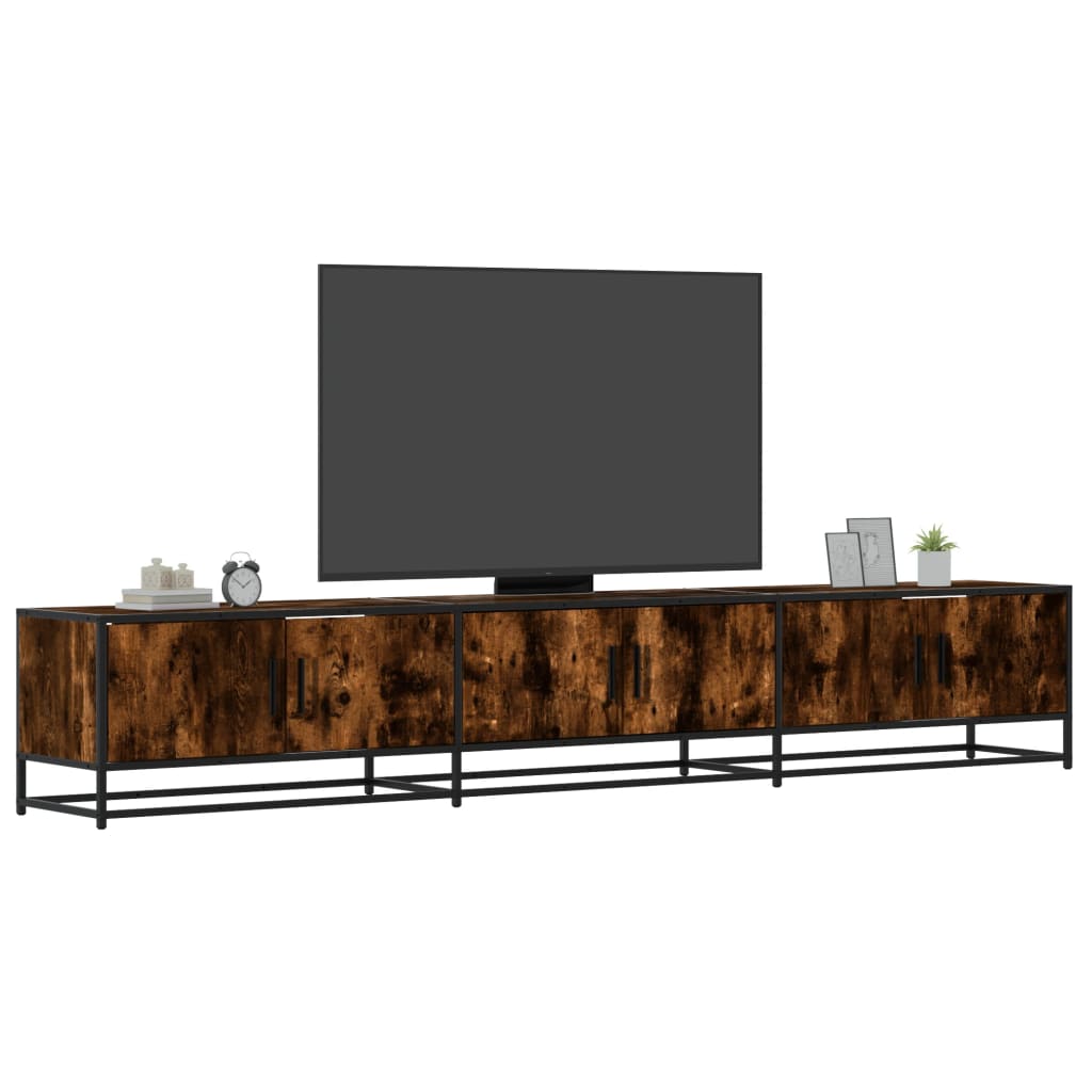 Vetonek Mueble para TV madera de ingeniería roble ahumado 240x35x41 cm