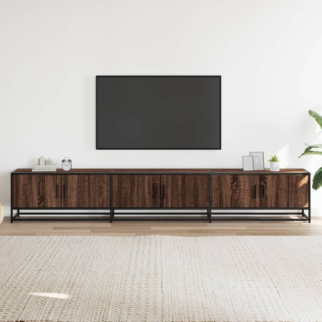 Mueble para TV madera de ingeniería marrón roble 240x35x41 cm