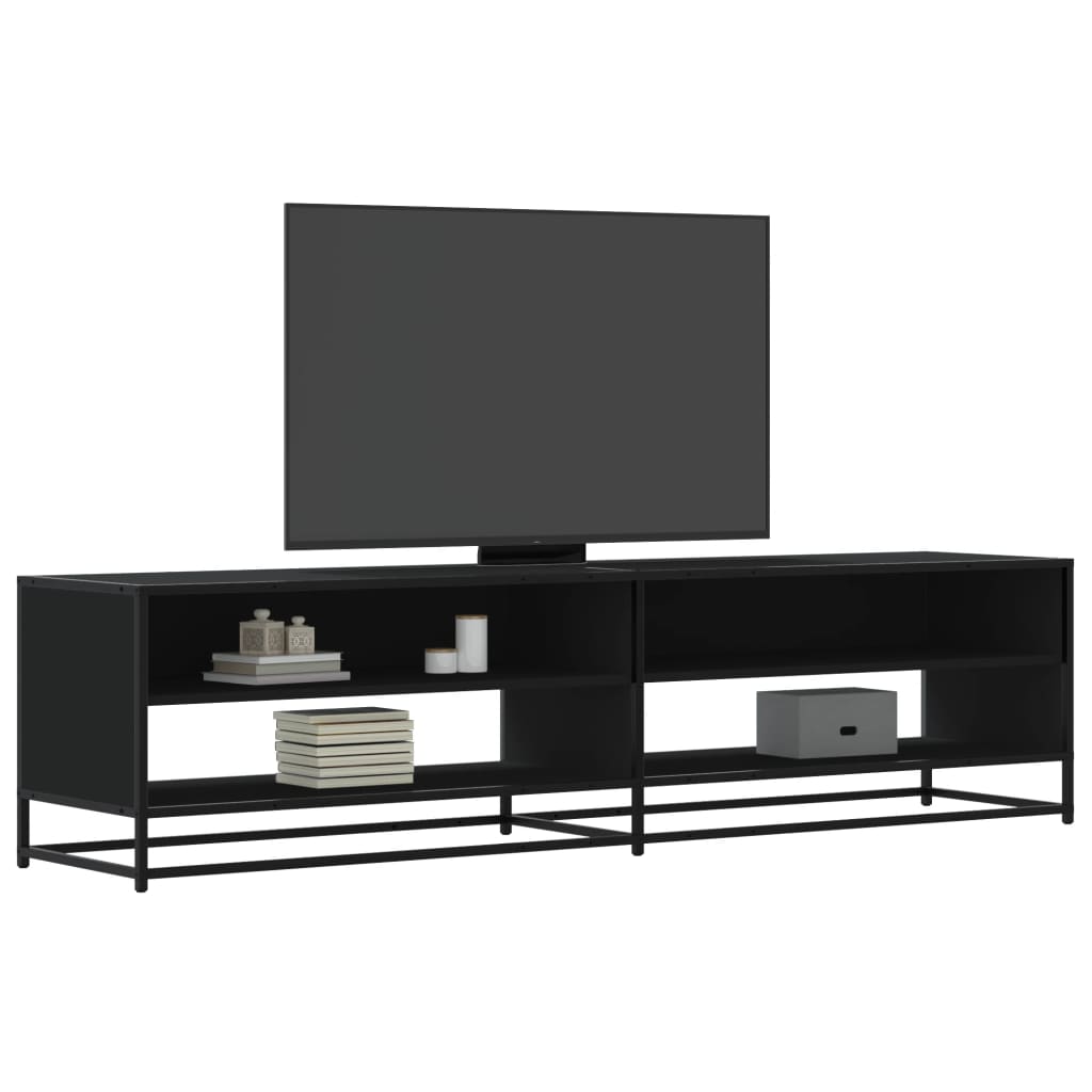 Vetonek Mueble de TV madera de ingeniería negro 180,5x40x46 cm