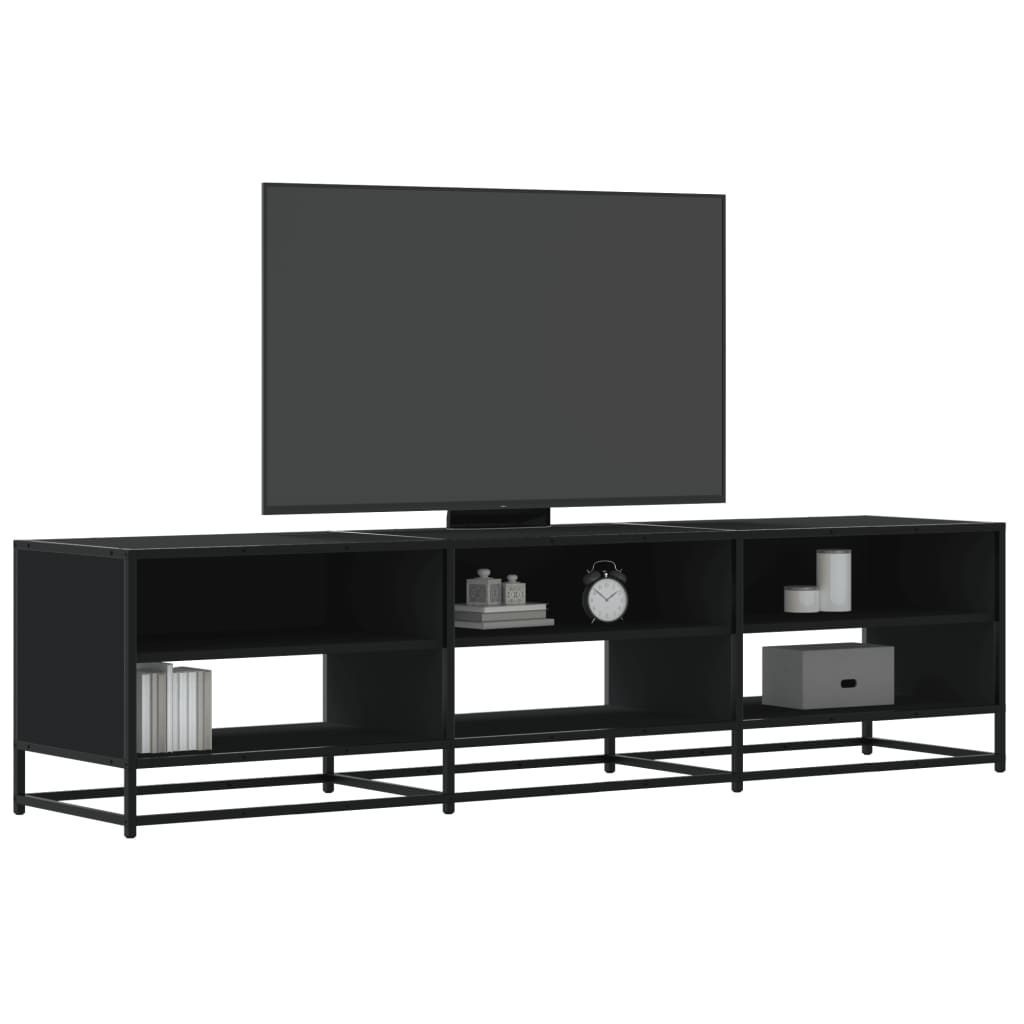 Vetonek Mueble de TV madera de ingeniería negro 180x40x46 cm