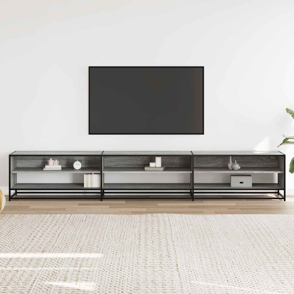 Mueble de TV madera de ingeniería gris Sonoma 270x40x46 cm