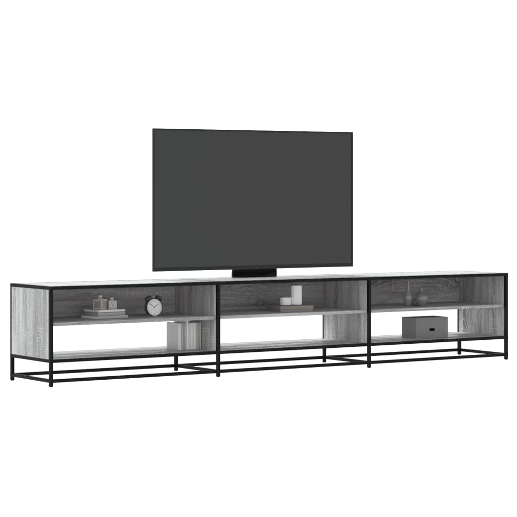 Vetonek Mueble de TV madera de ingeniería gris Sonoma 270x40x46 cm