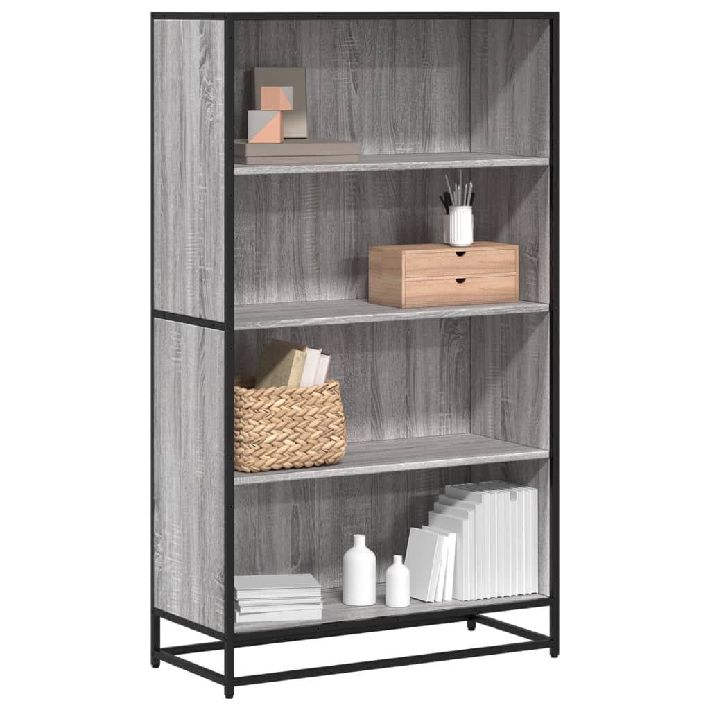 Vetonek Estantería de madera de ingeniería gris Sonoma 80,5x35x139 cm