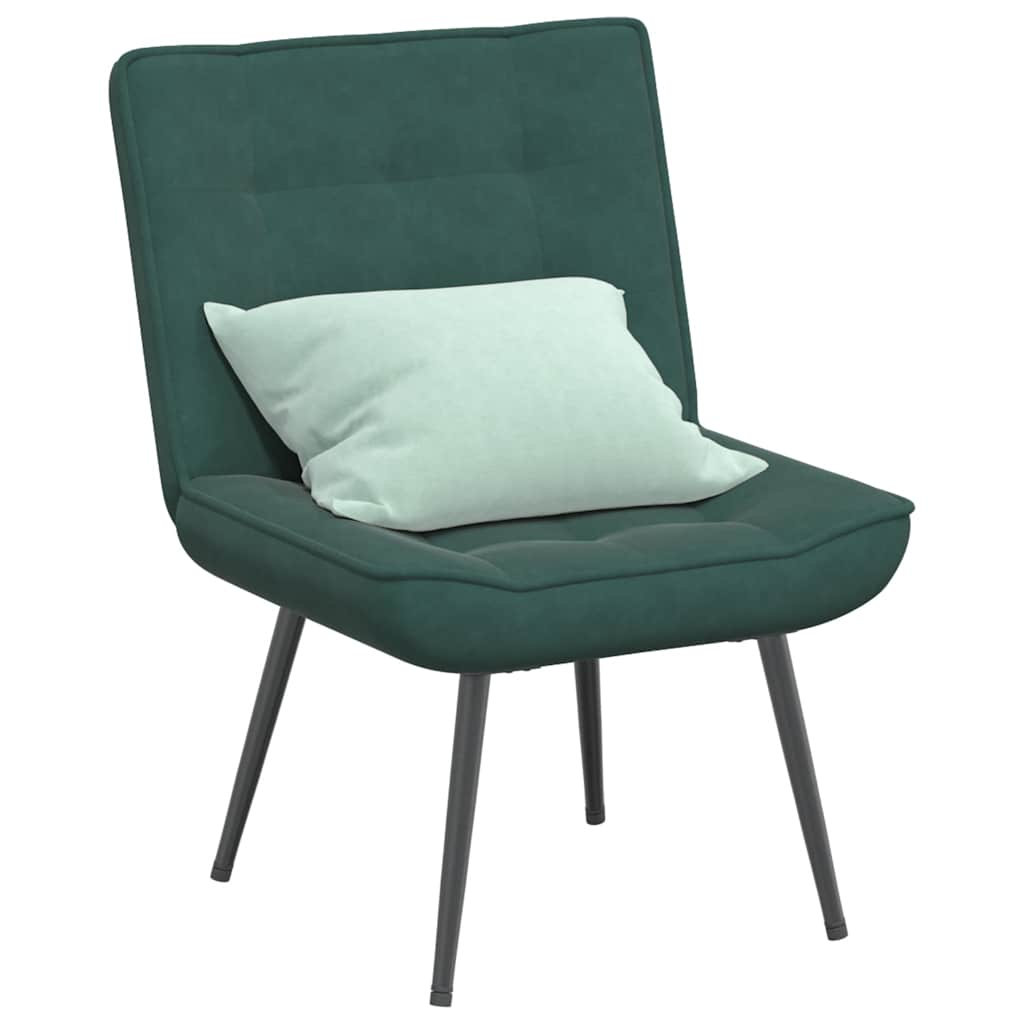 Vetonek Sillón de relax terciopelo verde oscuro 64x74x84 cm