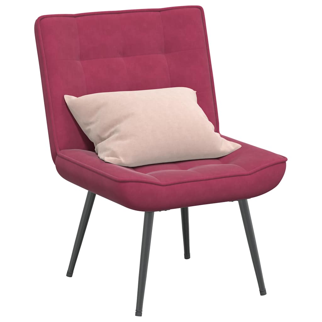 Vetonek Sillón de relax terciopelo rojo vino 64x74x84 cm