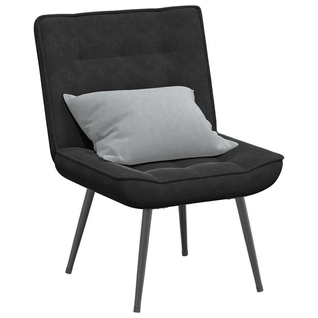 Vetonek Sillón de relax terciopelo negro 64x74x84 cm