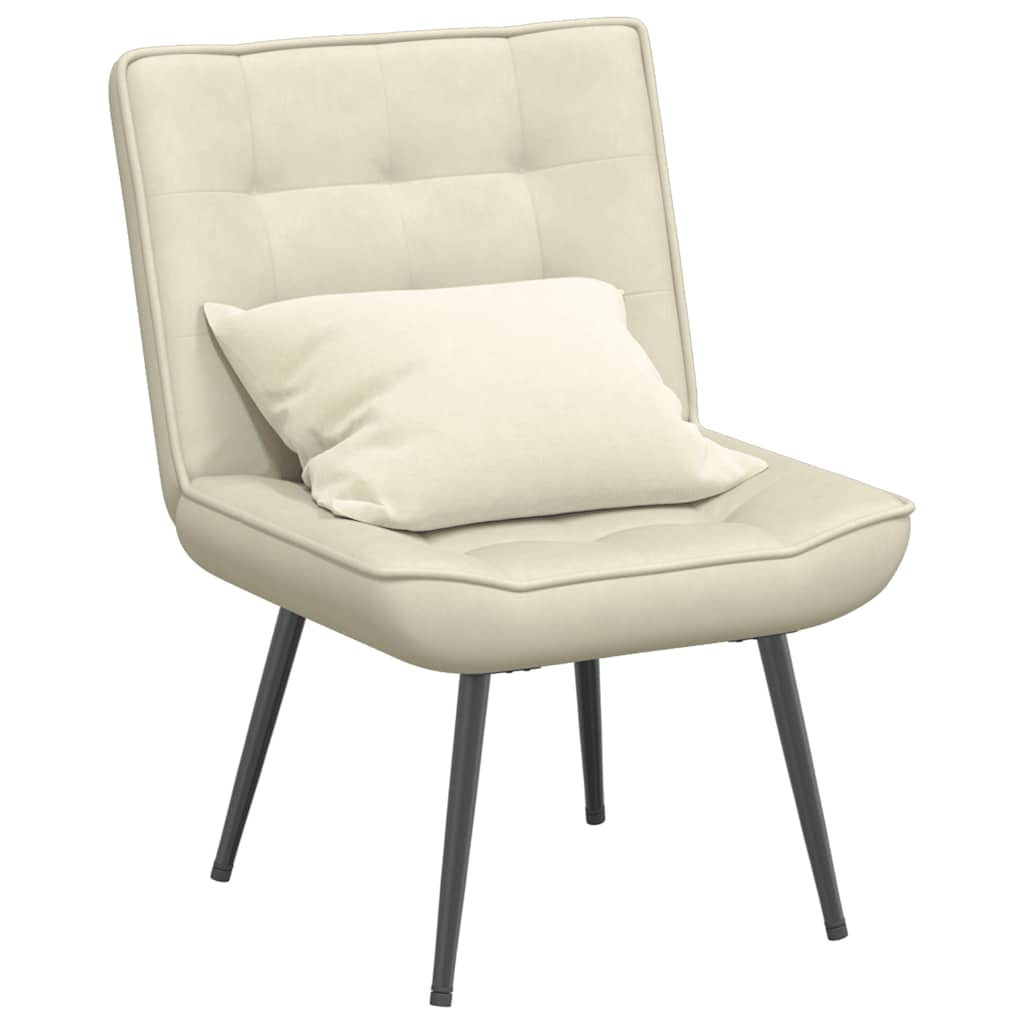 Vetonek Sillón de relax terciopelo crema 64x74x84 cm