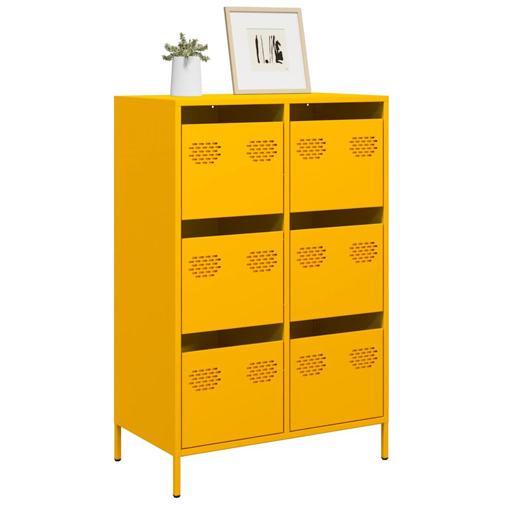 Vetonek Aparador acero amarillo mostaza 68x39x101,5 cm