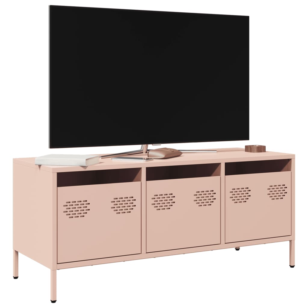 Vetonek Mueble para TV acero laminado en frío rosa 101,5x39x43,5 cm