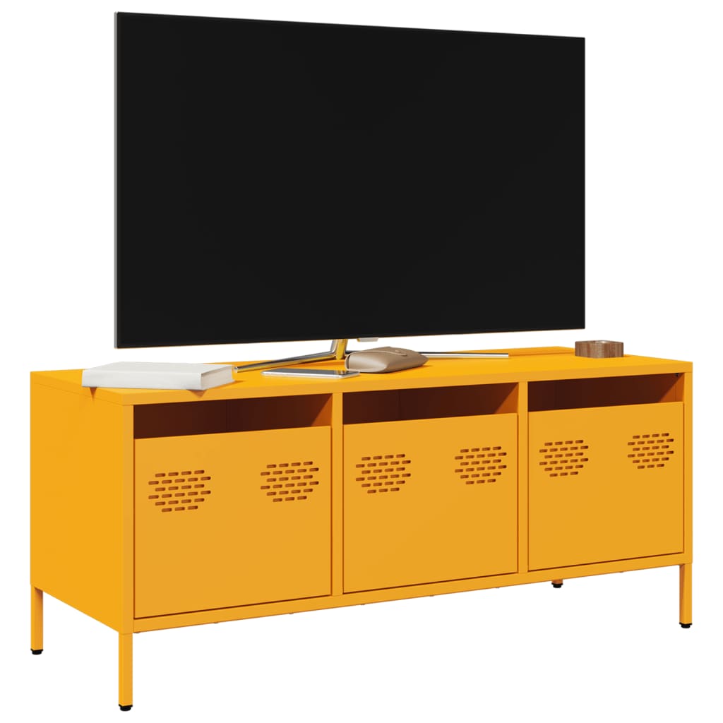 Vetonek Mueble para TV acero laminado en frío amarillo 101,5x39x43,5 cm