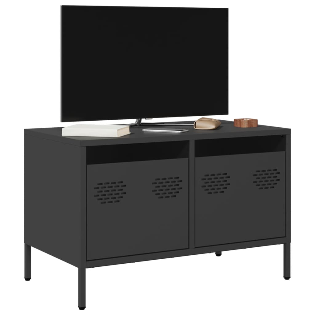 Vetonek Mueble para TV acero laminado en frío negro 68x39x43,5 cm